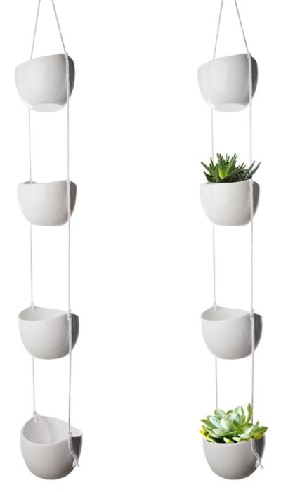 4 Piece Modern Ceramic Hanging Planters for Indoor Plants