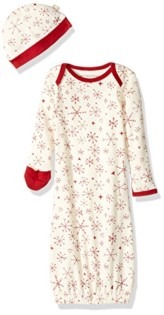 Burt's Bees Baby Baby Girls' Organic Holiday Gown and Cap Set